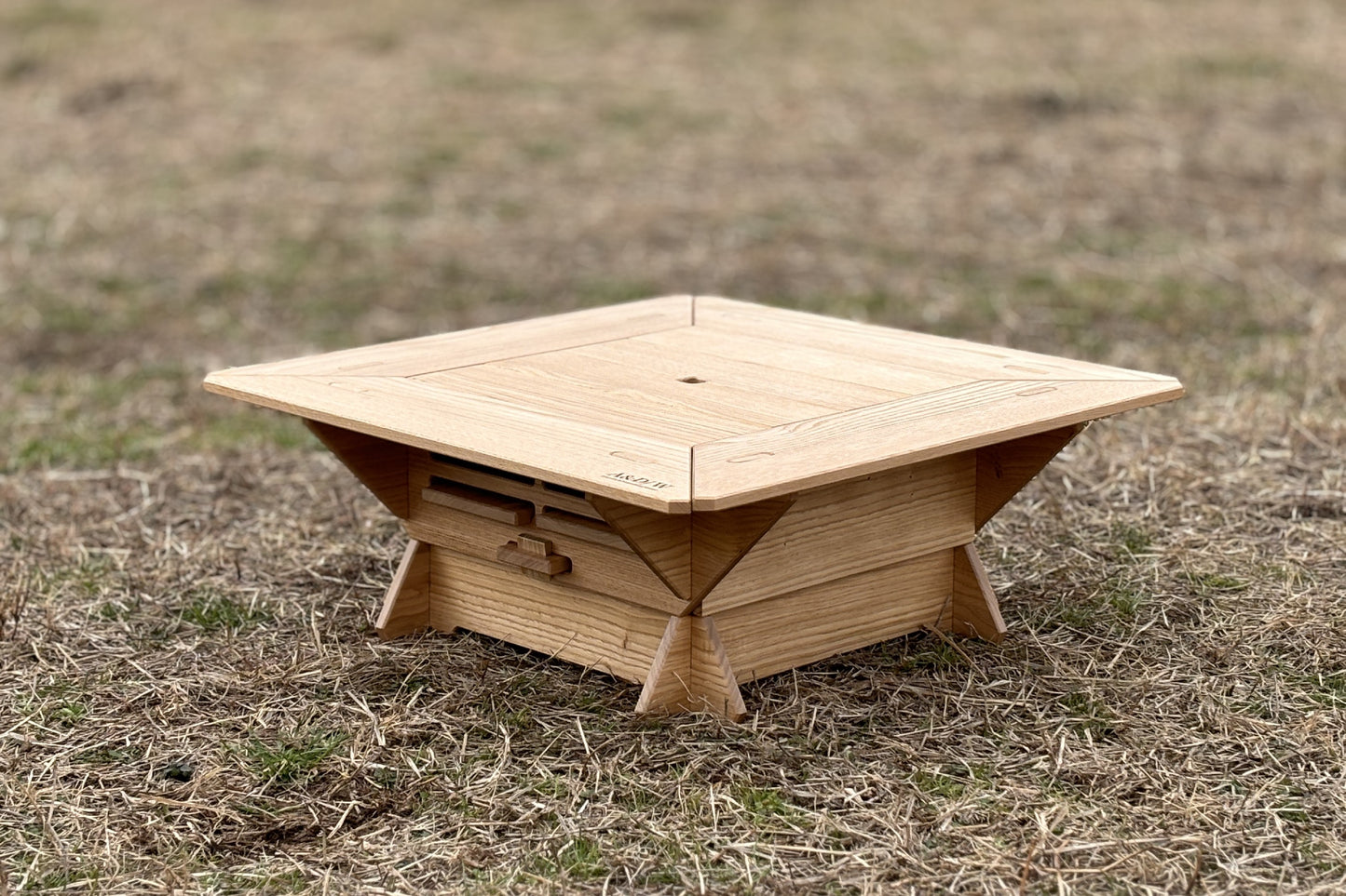 No.001-2 ミニ七輪囲炉裏蓋付き Fix type(栗材)