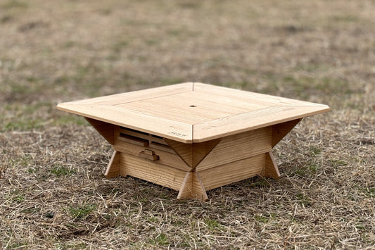 No.001-2 ミニ七輪囲炉裏蓋付き Fix type(栗材)