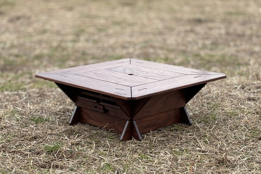 No.002-2 ミニ七輪囲炉裏蓋付き Fix type(ウォルナット材)