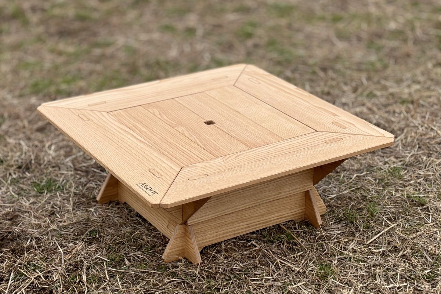 No.001-2 ミニ七輪囲炉裏蓋付き Fix type(栗材)