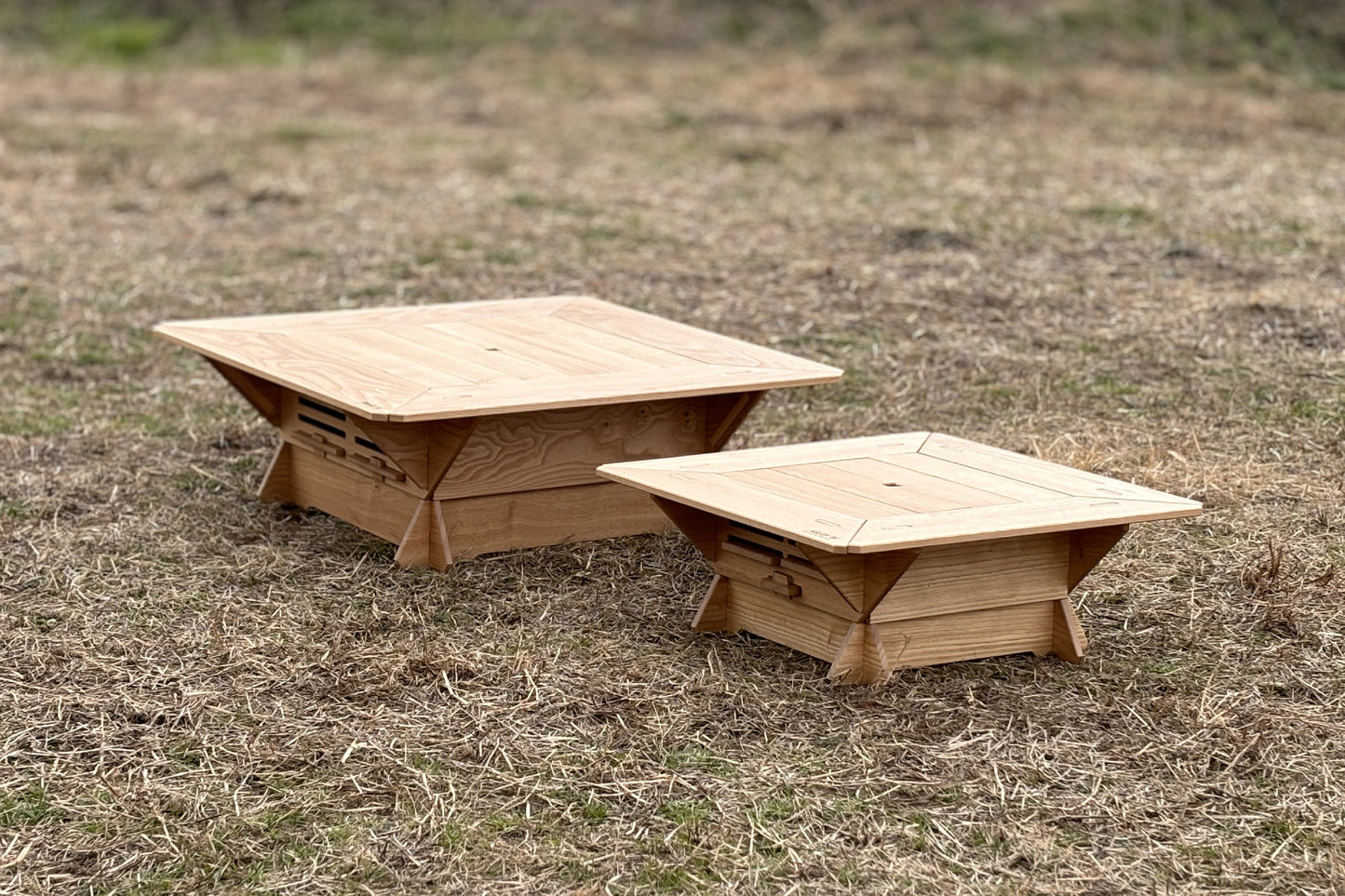 No.001-2 ミニ七輪囲炉裏蓋付き Fix type(栗材)